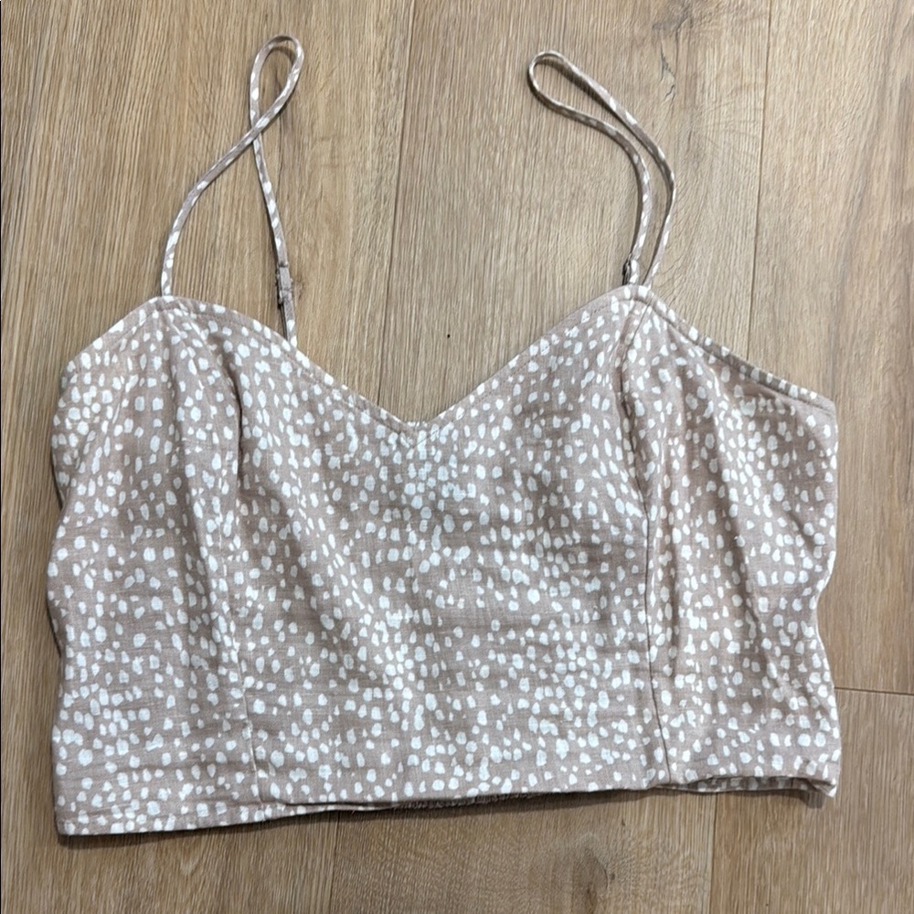 Express Cream White Camisole Crop Top Spaghetti Straps
